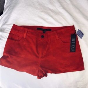 Red Sued Joe Shorts